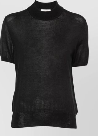 Zanone cashmere silk short-sleeve turtleneck top