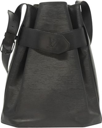 Louis Vuitton Vintage Sac Depaule Handbag Epi Leather Black Leather Bag (Pre-Owned)