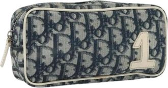 Dior Pre-owned Bags, female, Blue, Size: ONE SIZE Pre-owned Trotter Canvas Pouch