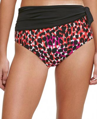 DKNY Sash High-Waist Bikini Bottoms In Paradise Multi