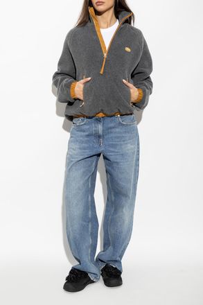 Ami Fleece With Sewn-on Logo, Womens, Grey