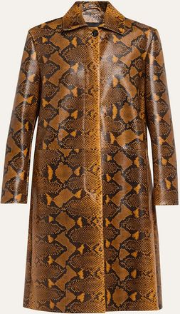 Proenza Schouler Leticia Python-Printed Leather Coat