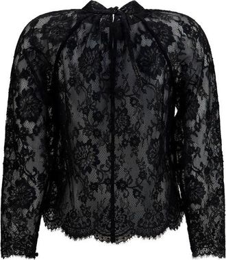 Self Portrait Womens Black Polyamide Blouse