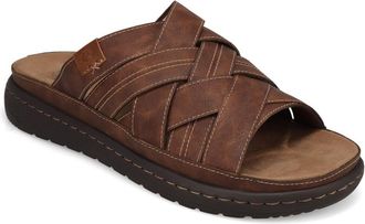 Dockers Mens Seville Tumbled Full Grain Open Toe Sandal Slide