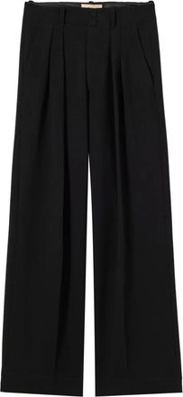 Plan C pleated buttoned trousers - Zwart