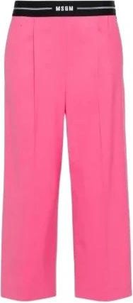 Msgm Dames Roze Broek 96% Wol - Dames - Vrijetijds broeken - Roze - XS - Wol - Broeken