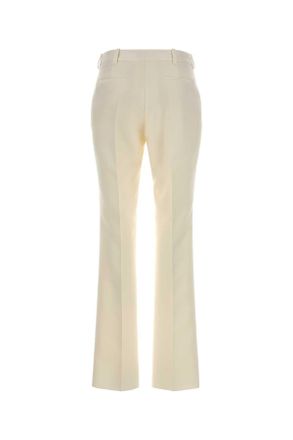 Balenciaga Ivory Exterior: Wool Silk Pantaloni Trousers
