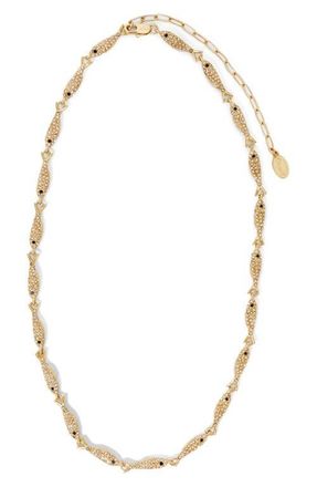 Clare Vivier Le Pav&eacute; Sardine Chain Necklace in Vintage Gold/Clear at Nordstrom