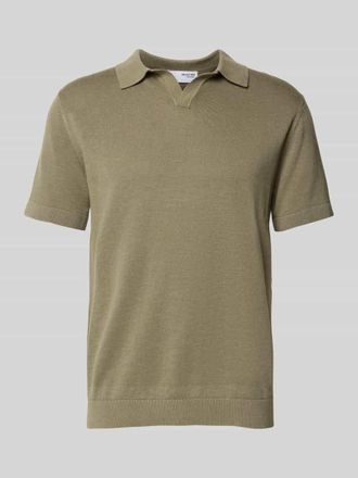 Selected Regular Fit Poloshirt aus Baumwoll-Leinen-Mix Modell MATTIS in Oliv, Gr&ouml;&szlig;e XXL