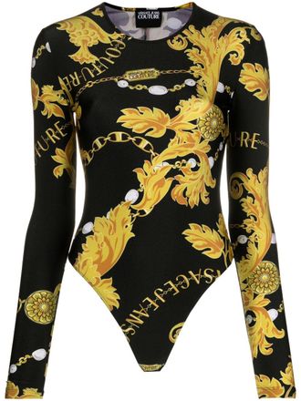 Versace Jeans Couture Body con stampa barocca - Nero