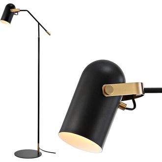 Jonathan Y Designs Eugenio 58.5 Metal LED Floor Lamp, Black/Brass Gold at Nordstrom