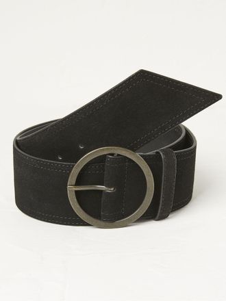 Fat Face FatFace Black Soft Wide Waist Belt