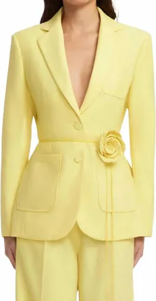 LEO LIN Vesper Fitted Blazer In Limoncello