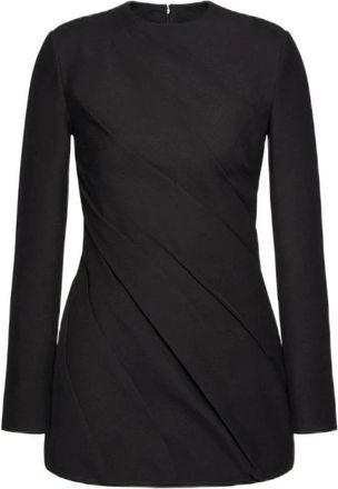Valentino Overhemden, Dames, Zwart, S, Wol, Crepe Couture Korte Jurk