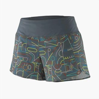 Patagonia Womens Strider Pro Shorts In Lose Yourself Outline: Nouveau Green