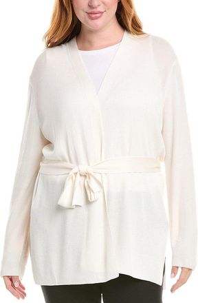 Lafayette 148 New York Plus Belted Rib Silk-Blend Cardigan
