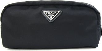 Prada Black Nylon Leather Pouch (Pre-Owned)