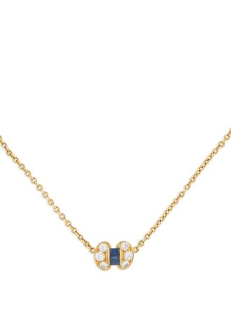 Van Cleef & Arpels 18K yellow gold diamond sapphire necklace