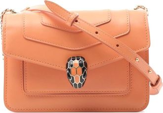 Bulgari Pre-owned Cross Body Bags, female, Orange, Size: ONE SIZE Pre-owned Vintage Leather Serpenti Crossbody Bag