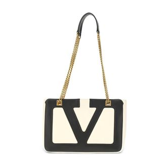 Valentino Garavani Shoulder Bags, female, Black, Size: ONE SIZE Black VLogo Signature Leather Bag