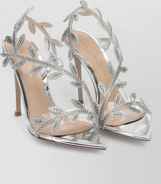 Gianvito Rossi crystal flavia sandals 105mm leaf motif