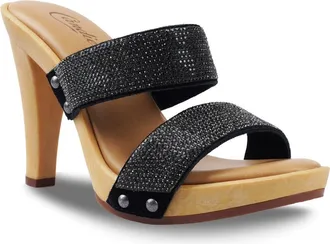 Candie's Genesys Platform Slide Sandal in Black Sequin at Nordstrom, Size 11