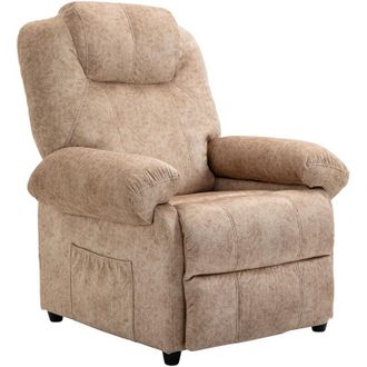 HOMCOM Poltrona Reclinabile 135&deg; in Tessuto con Imbottitura Extra Beige - Homcom