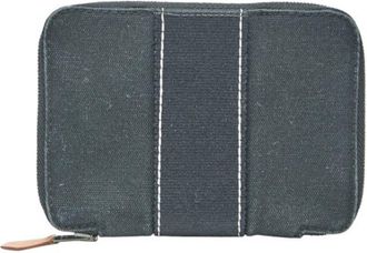 Herm&egrave;s Black Canvas Wallet (Bi-Fold) (Pre-Owned)