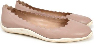 Chlo&eacute; Blush Pink Scalloped Trim Flats Size 40