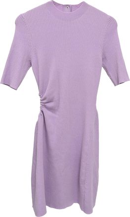Maje Rib-Knit Cut Out Midi Dress in Purple Polyamide