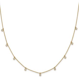 Diamond2Deal 14k Yellow Gold 5/8 Ct Lab Grown Diamond Nine Station Necklace 18 Clarity VS, Color D-E