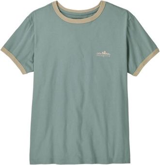 Patagonia Fitz Roy Foothills Ringer Tee T-Shirt f&uuml;r Damen | t&uuml;rkis
