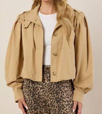 English Factory Cropped Trench Jacket In Tan/beige