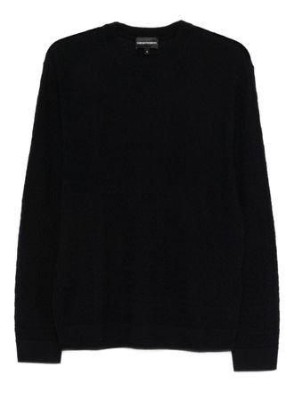 Emporio Armani Wollpullover mit Rundhalsausschnitt