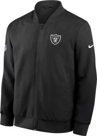Nike Las Vegas Raiders Sideline Nike Mens NFL Full-Zip Bomber Jacket in Black | 03AU00A8D-3N3