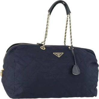 Prada Pre-owned Shoulder Bags, female, Blue, Size: ONE SIZE Pre-owned Nylon Shoulder Bag