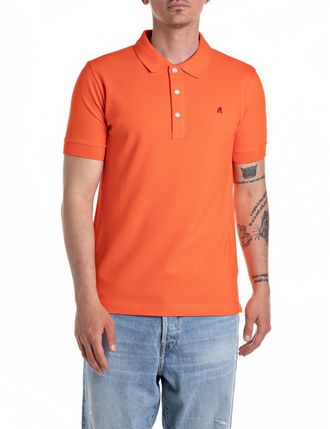 Replay Poloshirt REPLAY, Herren, Gr. XXL, orange (carrot), Piqu&eacute;, Obermaterial: 95% Baumwolle, 5% Elasthan, regular fit, Rippstrickb&uuml;ndchen, Shirts Poloshirt