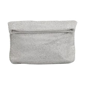 Twentyfourhaitch Clutches, female, Gray, Size: ONE SIZE Mini rhinestone mesh pochette