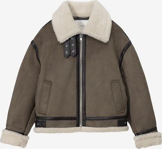 Dunst Kurzer Mantel aus synthetischem Lammfell Line