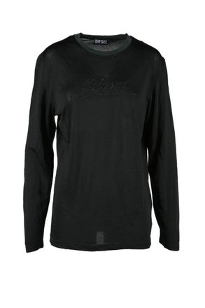 Diesel Black Fluid Rayon-Blend T-Shirt