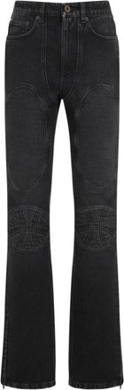 Jean Paul Gaultier Zwarte Katoenen Jeans Aw 24 - Dames - Bootcut Jeans - Zwart - W27 - Katoen - Jeans