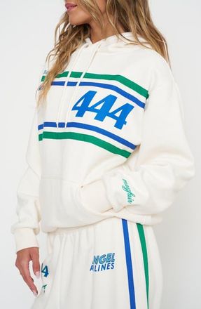 The Mayfair Group Angel Airlines Graphic Oversize Hoodie in White at Nordstrom, Size Xx-Large