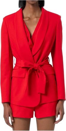 Fracomina Blazer met Ceintuurlint - Dames - Blazers - Rood - S - Polyester - Jassen