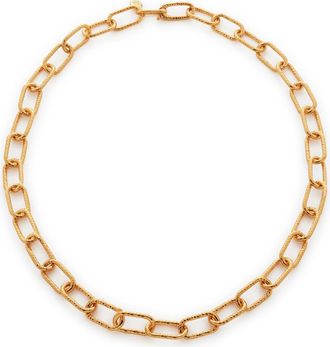 Monica Vinader Alta Textured Chain Necklace in Yellow Gold at Nordstrom