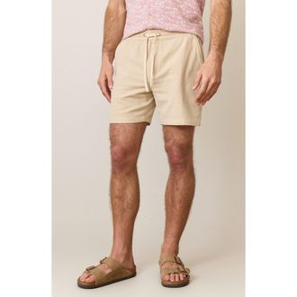 Marine Layer Saturday 6-Inch Drawstring Beach Shorts in Sand at Nordstrom, Size Xx-Large