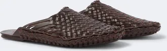 The Row Woven leather slip-on shoes