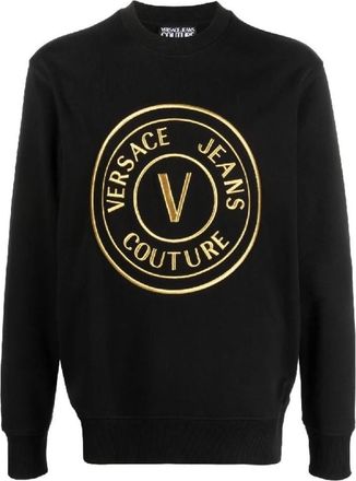 Versace Jeans Couture 3D Embro Sweater Zwart/Goud Heren - Heren - Sweatshirts - Zwart - L - Hoodies & sweatvesten