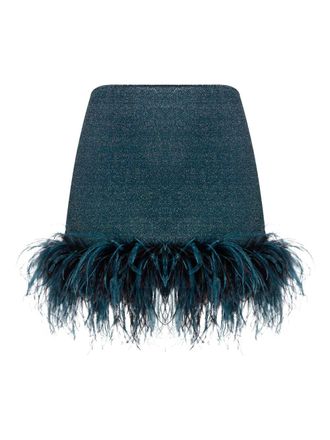 Os&eacute;ree Lumi&egrave;re Plumage mini skirt - Blue