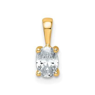 Diamond2Deal 14k Yellow Gold 1/2 Ct Oval Cut Lab Grown Diamond Pendant