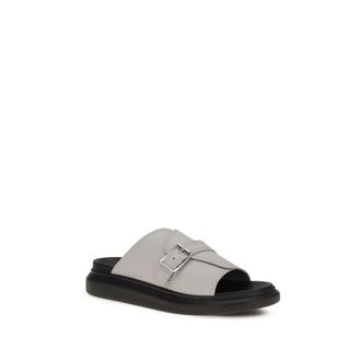 Alexander McQueen Buckle Slide Sandals - Gray